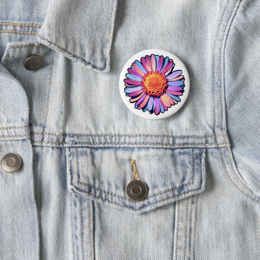Niedliche Blume Lila Pink Blue Boho Daisy Bisexual Button (Beispiel)