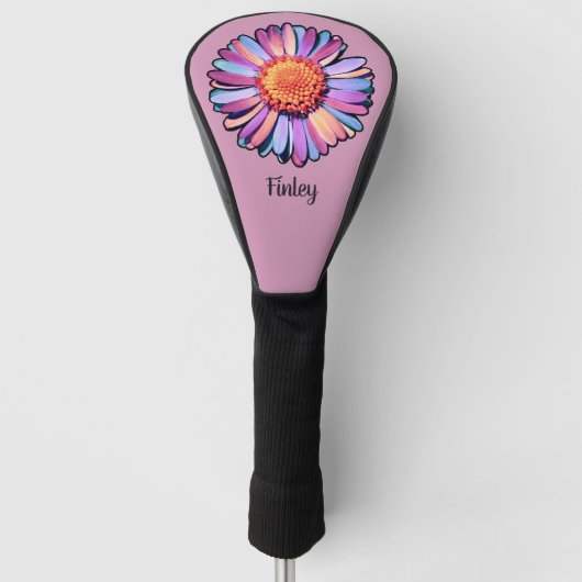 Niedliche Blume Lila Pink Blue Boho Daisy Bisexual Golf Headcover (Vorderseite)