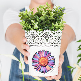 Niedliche Blume Lila Pink Blue Boho Daisy Bisexual Runder Aufkleber