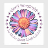 Niedliche Blume Lila Pink Blue Daisy Womens Bisexu Aufkleber (Blatt)
