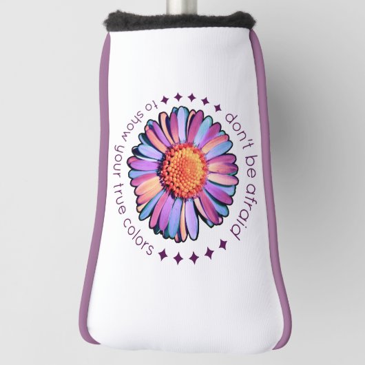 Niedliche Blume Lila Pink Blue Daisy Womens Bisexu Golf Headcover (Rotieren 90)
