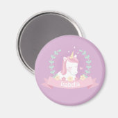 Niedliche Blume Magical Unicorn Magazine Magnet (Vorderseite/Rückseite)