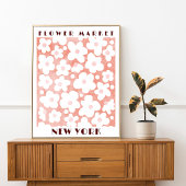 Niedliche Blume Markt Retro Daisy Rosa Terracotta Poster