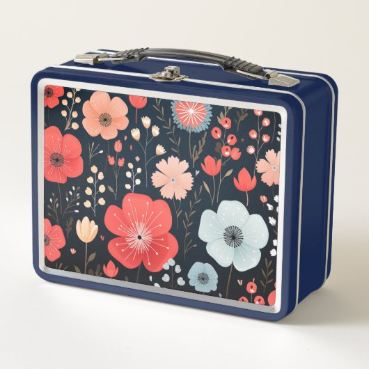 Niedliche Blume Metall Brotdose (Vorderseite)