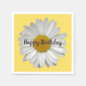 Niedliche Blume mit weißer Daisy auf Gelb Serviette (Vorderseite)