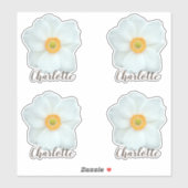 Niedliche Blume Moderner Name Sticker (Blatt)