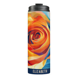 Niedliche Blume Monogram Rose Thermosbecher