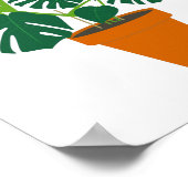 Niedliche Blume Monstera Poster (Ecke)