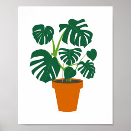 Niedliche Blume Monstera Poster