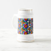 Niedliche Blume Muster Bierglas (Vorderseite Links)