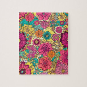 Niedliche Blume Muster bunt blumenreich Puzzle