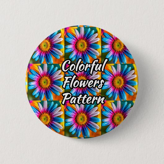 Niedliche Blume Muster Button (Vorderseite)