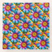 Niedliche Blume Muster Glasuntersetzer (Vorderseite)