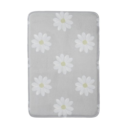 Niedliche Blume Muster Grau-Badematte Badematte (Vorderseite Vertikal)