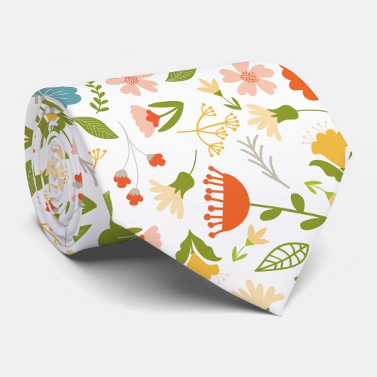 Niedliche Blume Muster Krawatte (Gerollt)