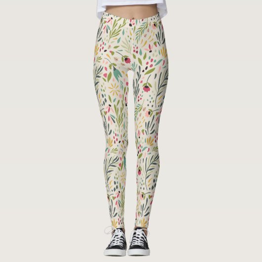 Niedliche Blume Muster Leggings (Vorderseite)