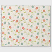 Niedliche Blume Muster Retro Floral Elegant Geschenkpapier (Flach)