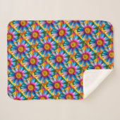 Niedliche Blume Muster Sherpadecke (Vorderseite (Horizontal))