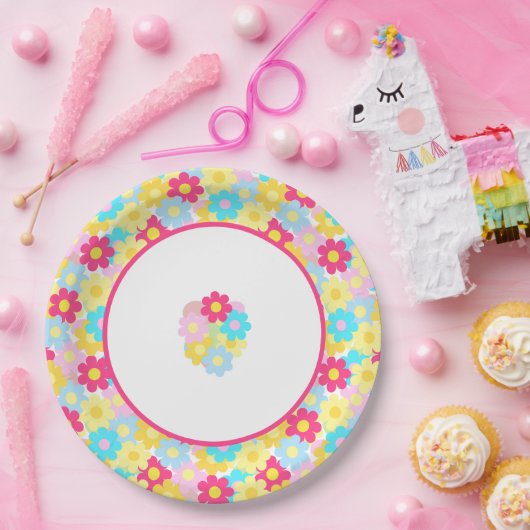 Niedliche Blume Pappteller (Party)