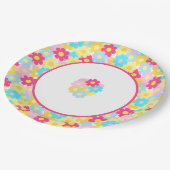 Niedliche Blume Pappteller (Schrägansicht)