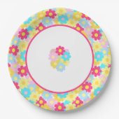 Niedliche Blume Pappteller (Vorderseite)