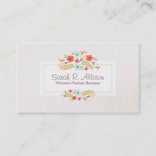Niedliche Blume Pastel Floral Bouquet Visitenkarte (Vorderseite)