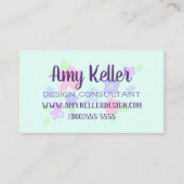 Niedliche Blume Pastell Visitenkarte (Vorderseite)