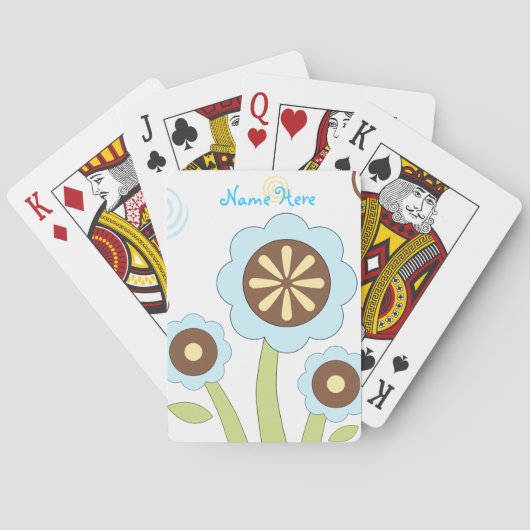 Niedliche Blume Personalisierte Spielkarten (Rückseite)