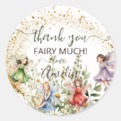 Niedliche Blume Pixie Fairies Glitzer Script Viele Runder Aufkleber (Vorderseite)