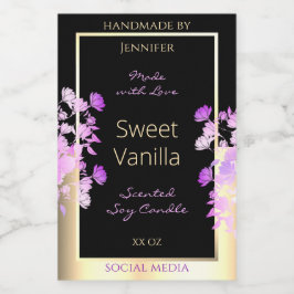 Niedliche Blume Produktverpackungsmarken Black & G Lebensmitteletikett