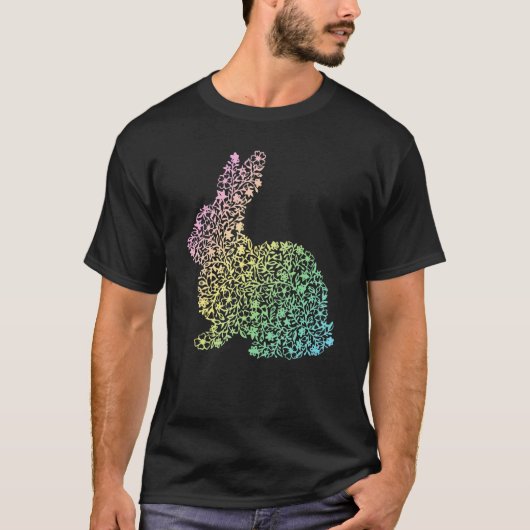 Niedliche Blume Rabbit Gifs Blumenhain T-Shirt (Vorderseite)