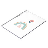 Niedliche Blume Rainbow Boho Blume Farbiges Muster Notizblock (Linke Seite)