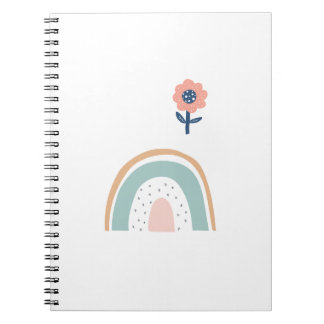 Niedliche Blume Rainbow Boho Blume Farbiges Muster Notizblock