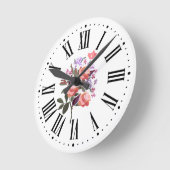 Niedliche Blume Runde Wanduhr (Winkel)