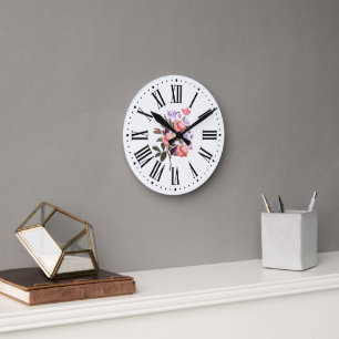Niedliche Blume Runde Wanduhr