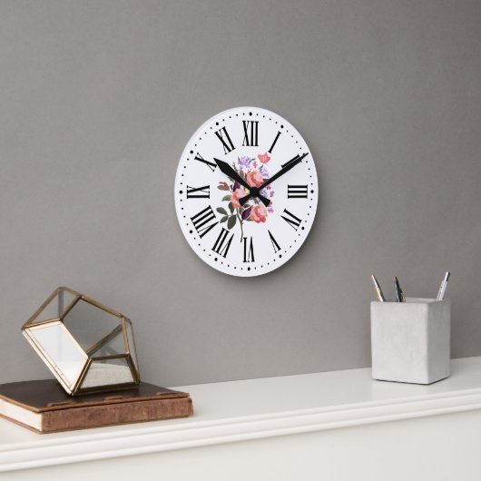Niedliche Blume Runde Wanduhr (Büro)