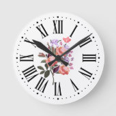 Niedliche Blume Runde Wanduhr (Vorderseite)