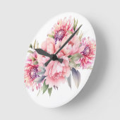 Niedliche Blume Runde Wanduhr (Winkel)