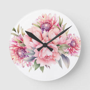 Niedliche Blume Runde Wanduhr