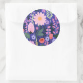 Niedliche Blume Runder Aufkleber (Tasche)