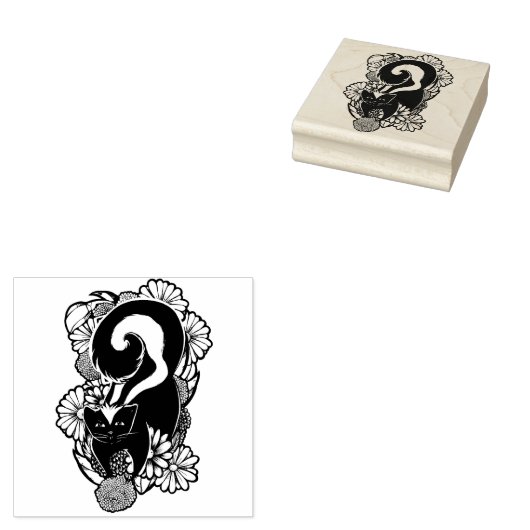 Niedliche Blume Skunk Gummistempel (Stempel)