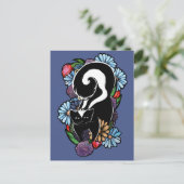 Niedliche Blume Skunk Postkarte (Stehend Vorderseite)