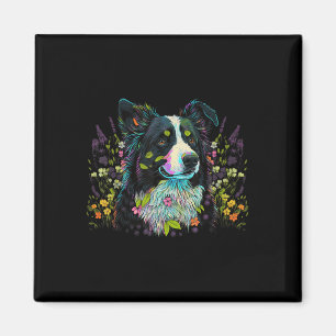 Niedliche Blume Sommerbrasse Collie Magnet
