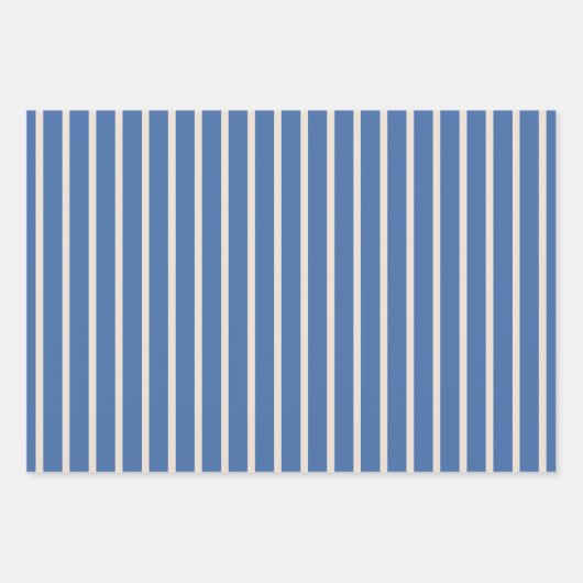 Niedliche Blume & Streifen Einfache moderne Muster Geschenkpapier Set (Vorderseite 2)