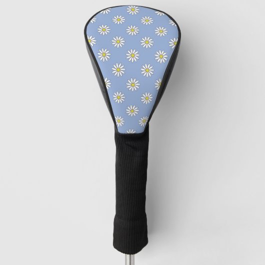 Niedliche Blume über Sky Blue Golf Headcover (Vorderseite)