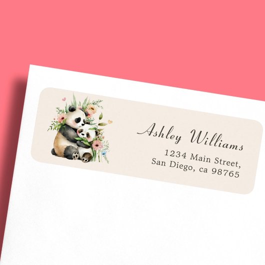 Niedliche Blume und BärenRücksendeadresse