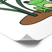 Niedliche Blume und Frosch-Poster Poster (Ecke)