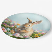 Niedliche Blume und Party zu Ostern Pappteller (Schrägansicht)