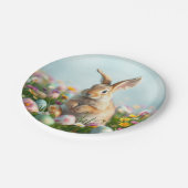 Niedliche Blume und Party zu Ostern Pappteller (Schrägansicht)