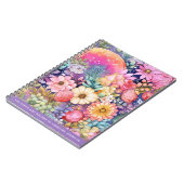 Niedliche Blume und Regenbogen Helle Wasserfarben  Notizblock (Linke Seite)